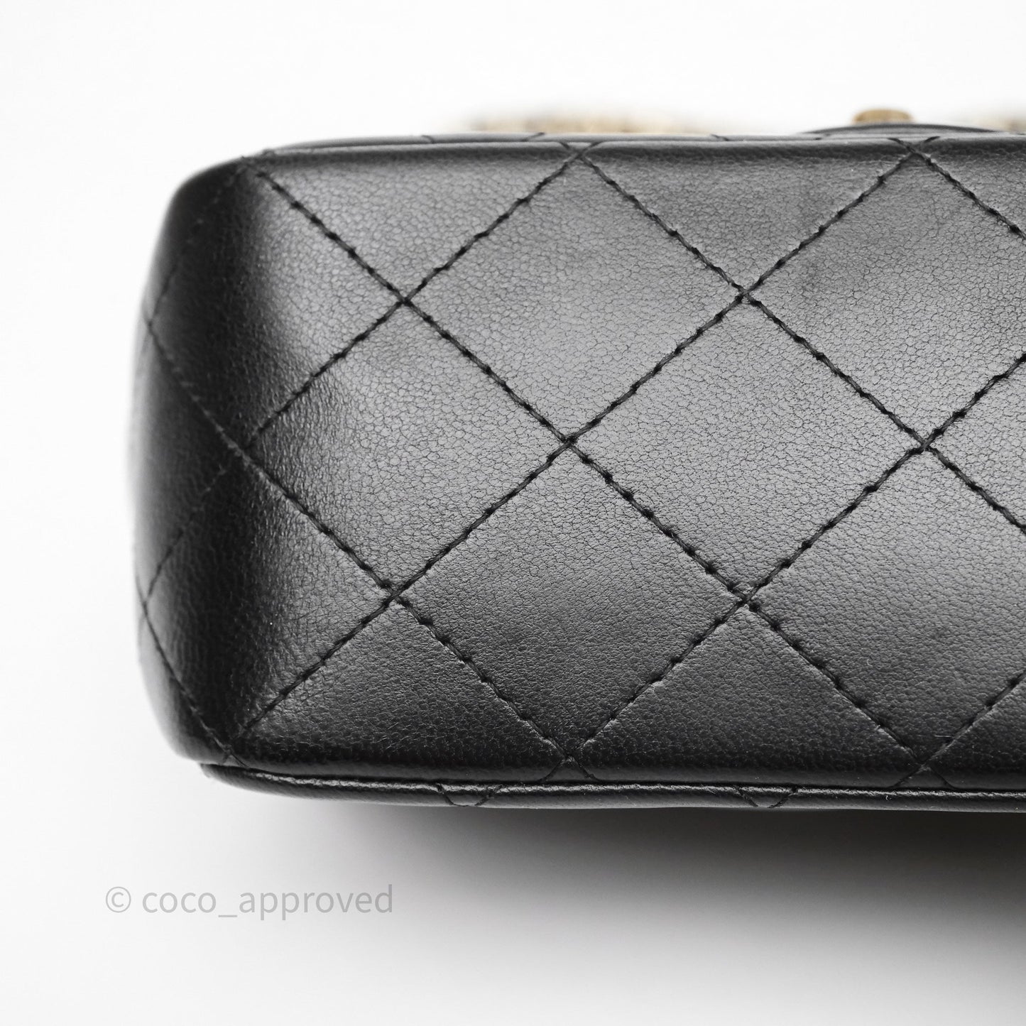 Chanel Mini Square Black Lambskin Gold Hardware