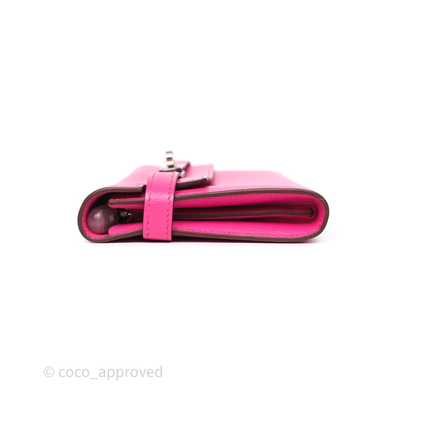 Hermès Kelly Wallet Pink Chevre Mysore Palladium Hardware