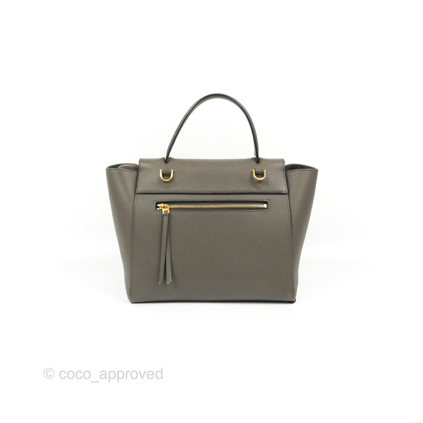 Celine Micro Belt Bag Grey Grained Calfskin Gold Hardware