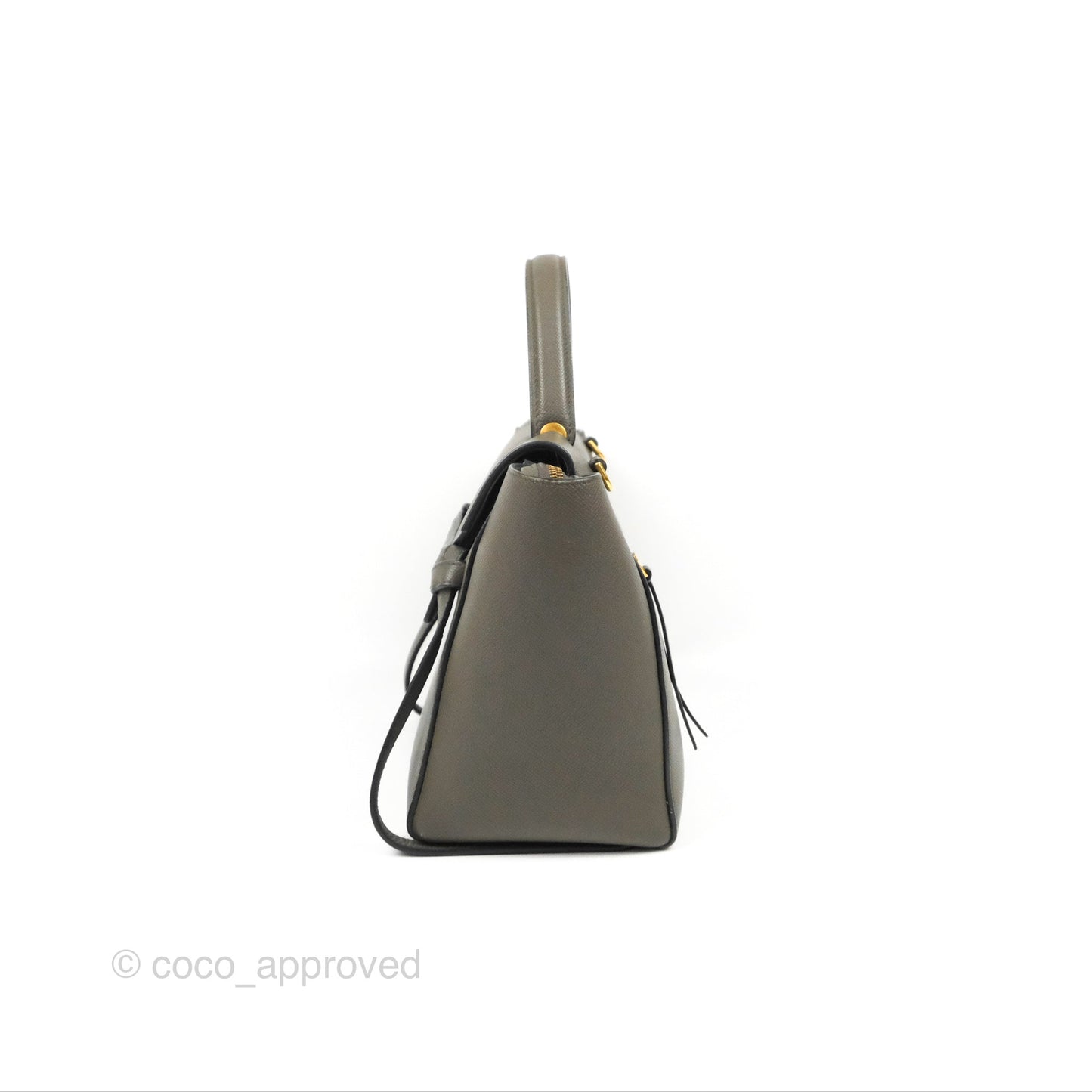Celine Micro Belt Bag Grey Grained Calfskin Gold Hardware