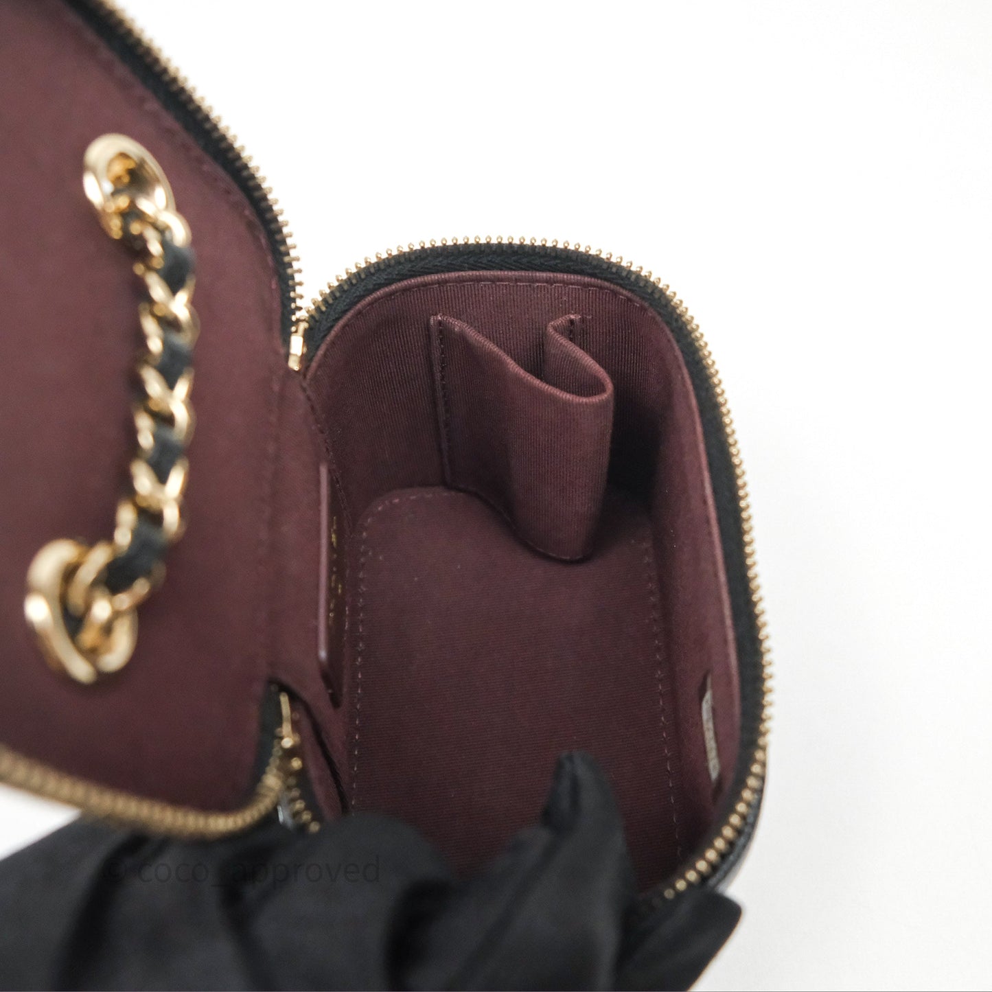 Chanel Mini Vanity With Chain Black Caviar Gold Hardware