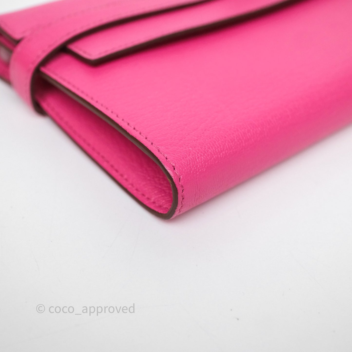 Hermès Kelly Wallet Pink Chevre Mysore Palladium Hardware