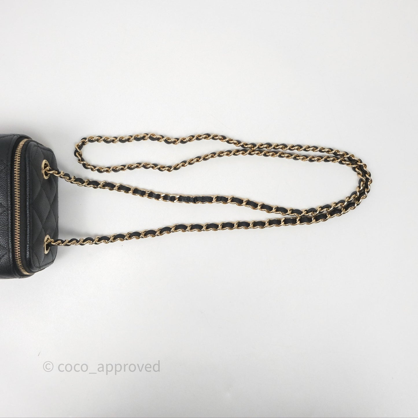 Chanel Mini Vanity With Chain Black Caviar Gold Hardware