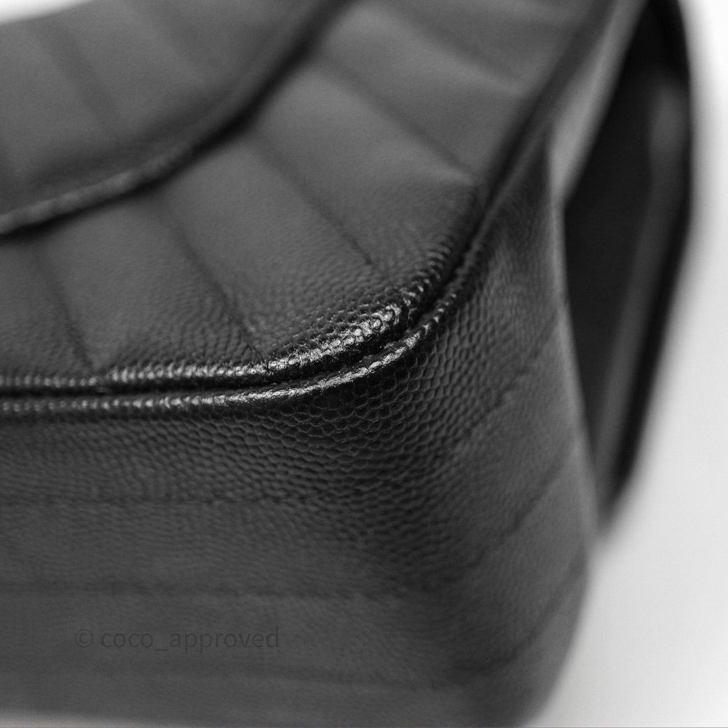 Chanel Classic M/L Medium Flap Chevron Black Caviar Gold Hardware