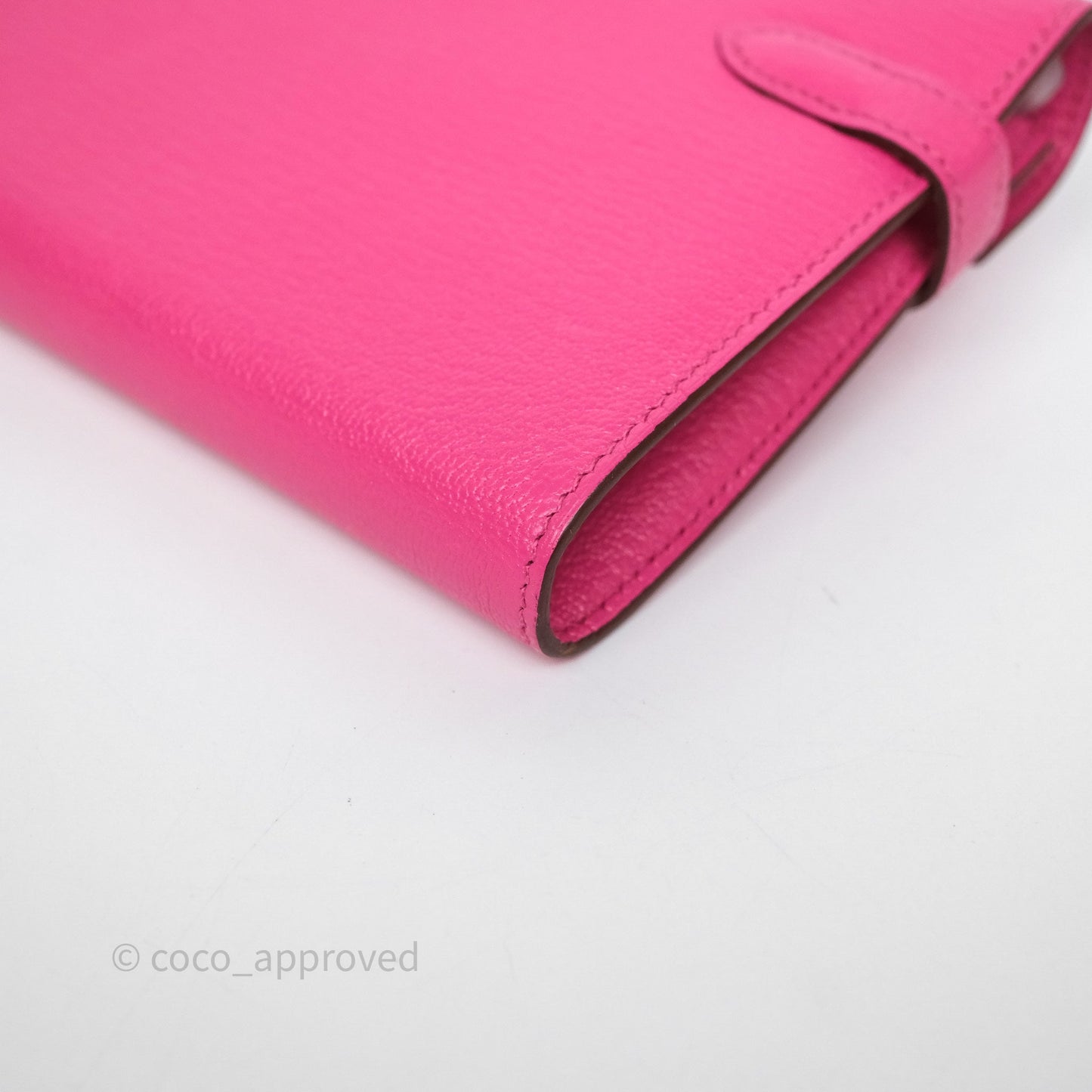 Hermès Kelly Wallet Pink Chevre Mysore Palladium Hardware