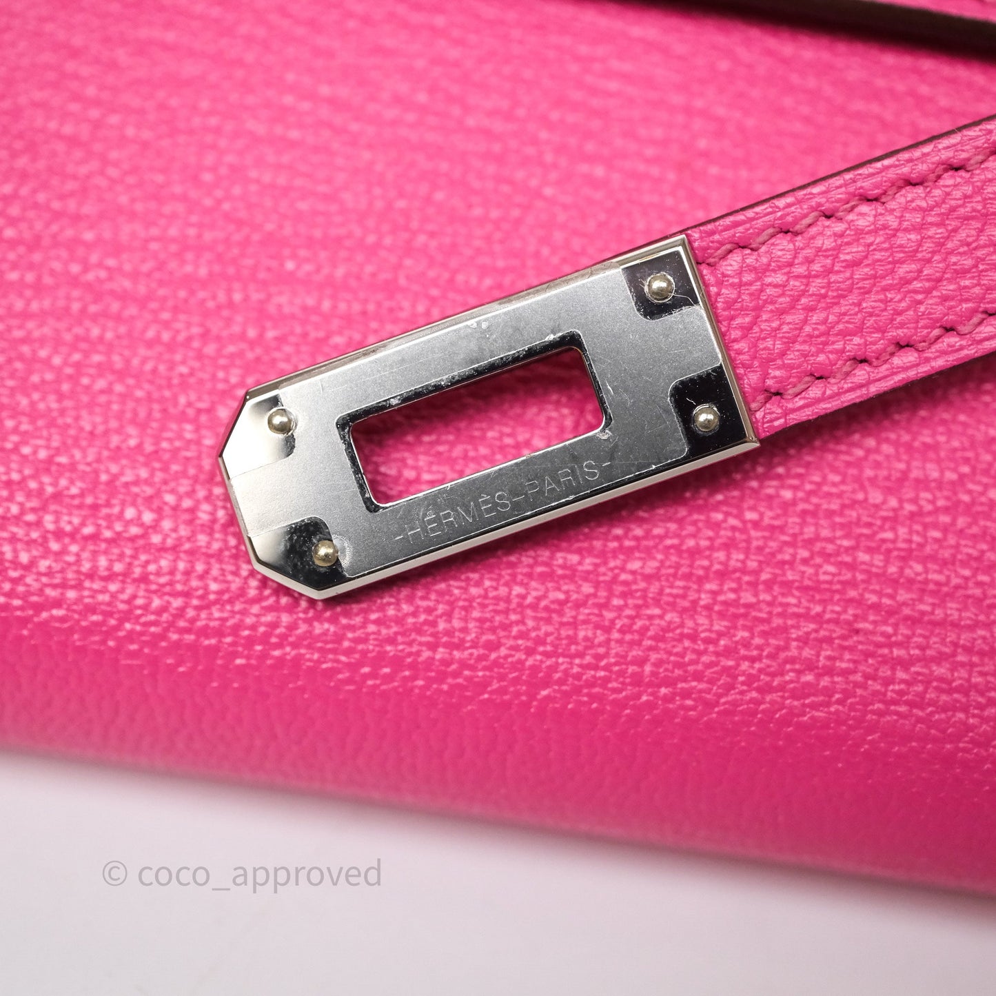 Hermès Kelly Wallet Pink Chevre Mysore Palladium Hardware