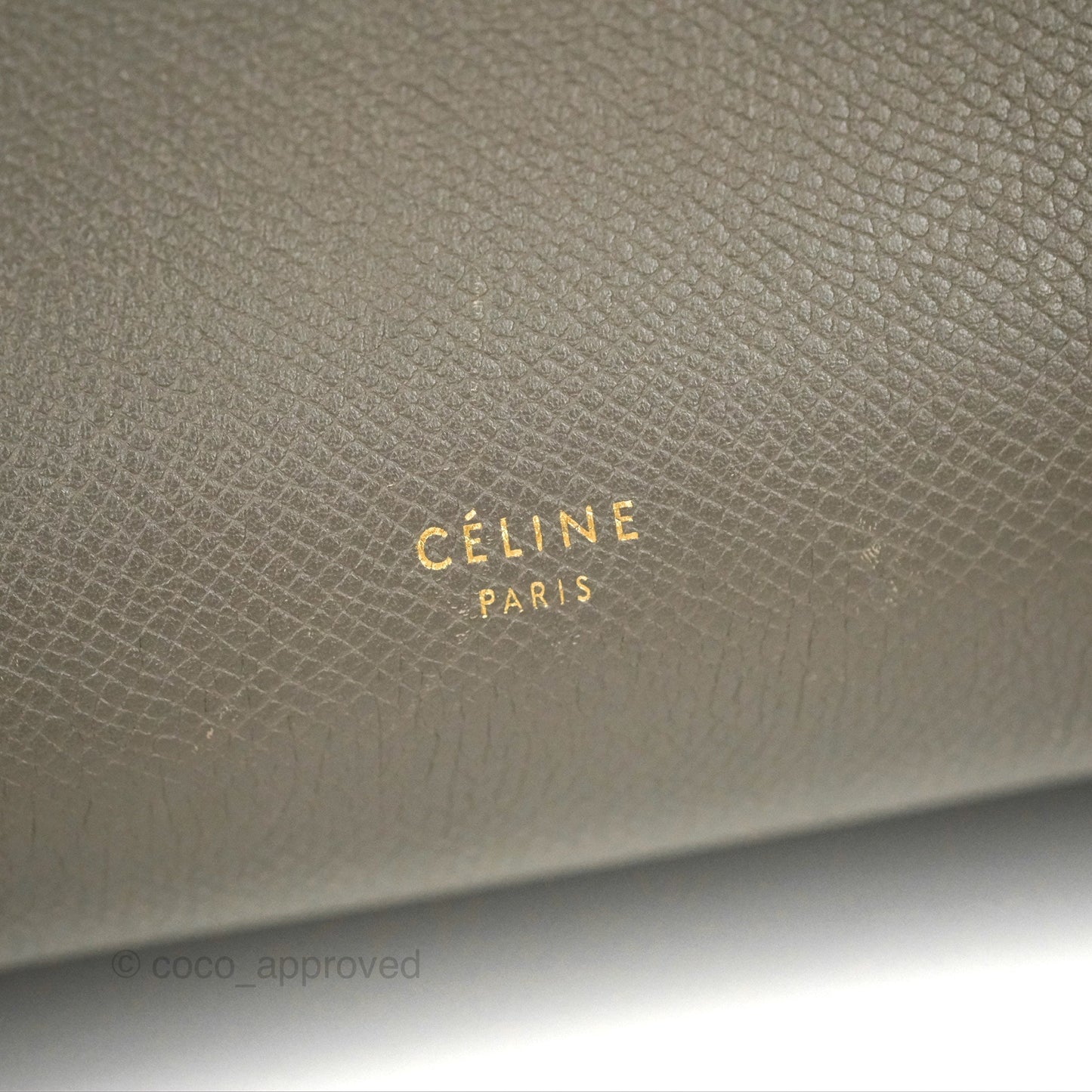 Celine Micro Belt Bag Grey Grained Calfskin Gold Hardware