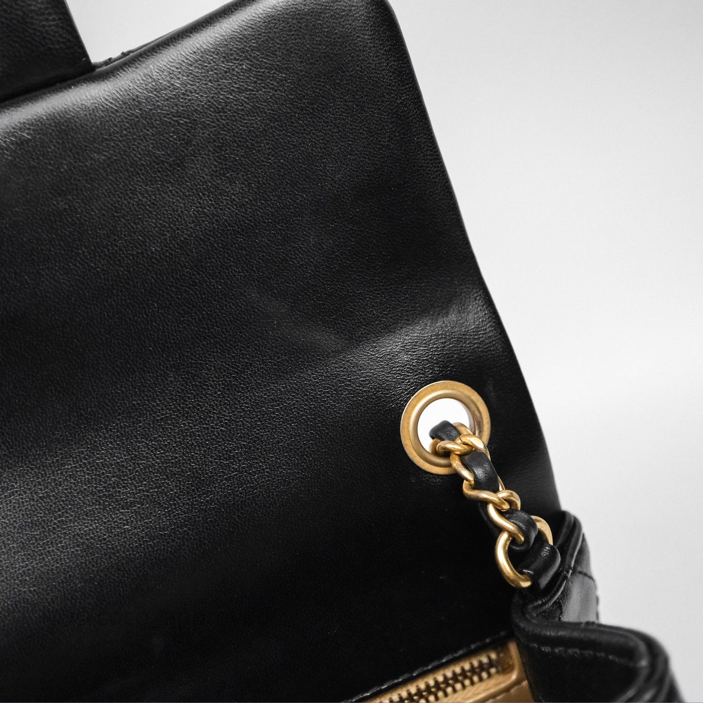 Chanel Pearl Crush Mini Square Quilted Black Lambskin Aged Gold Hardware