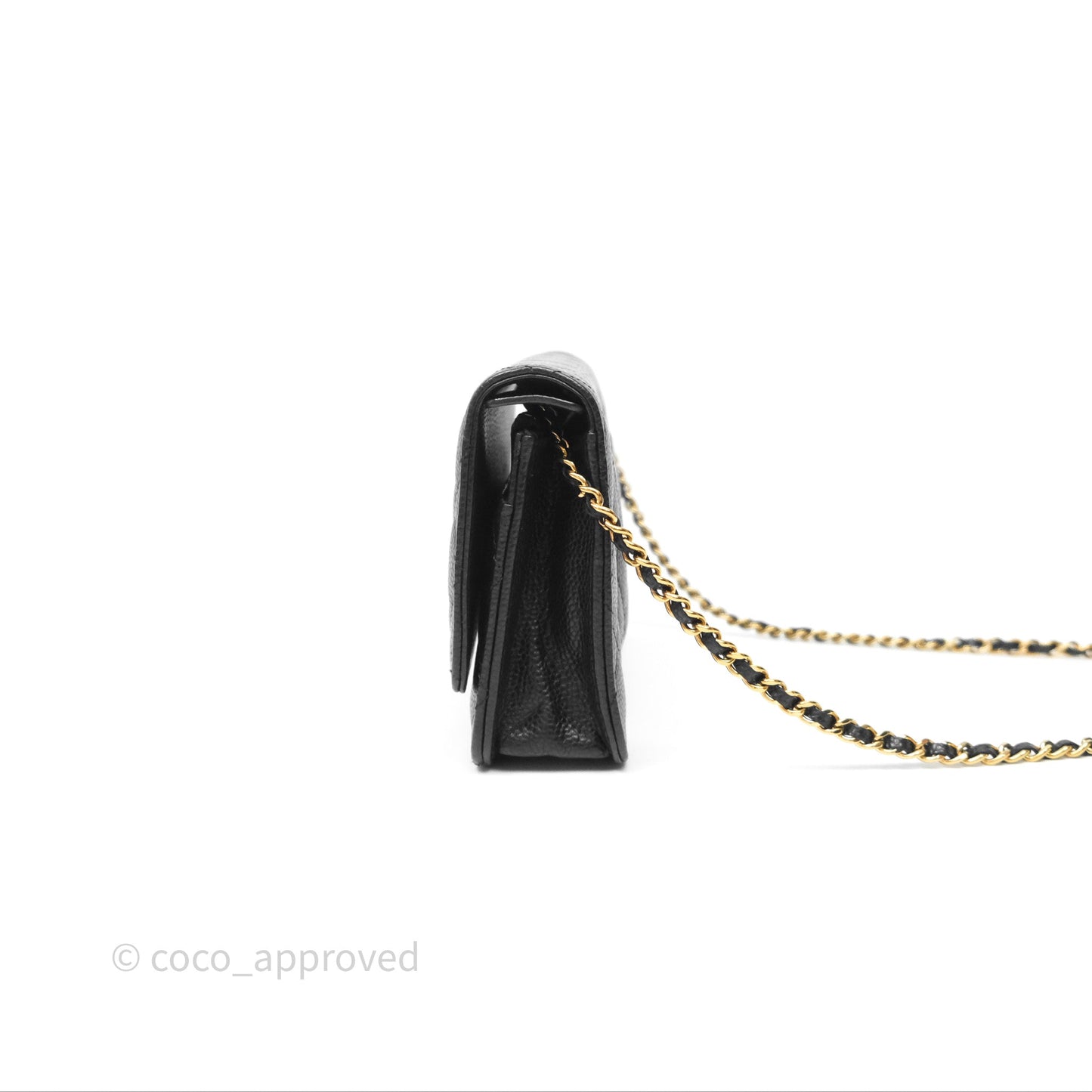 Chanel Quilted WOC Black Caviar Gold Hardware