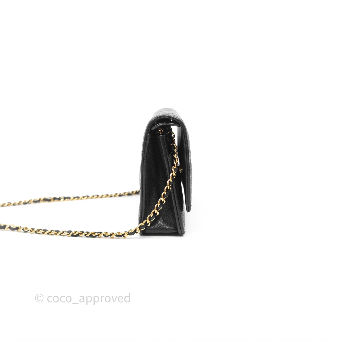 Chanel Quilted WOC Black Caviar Gold Hardware