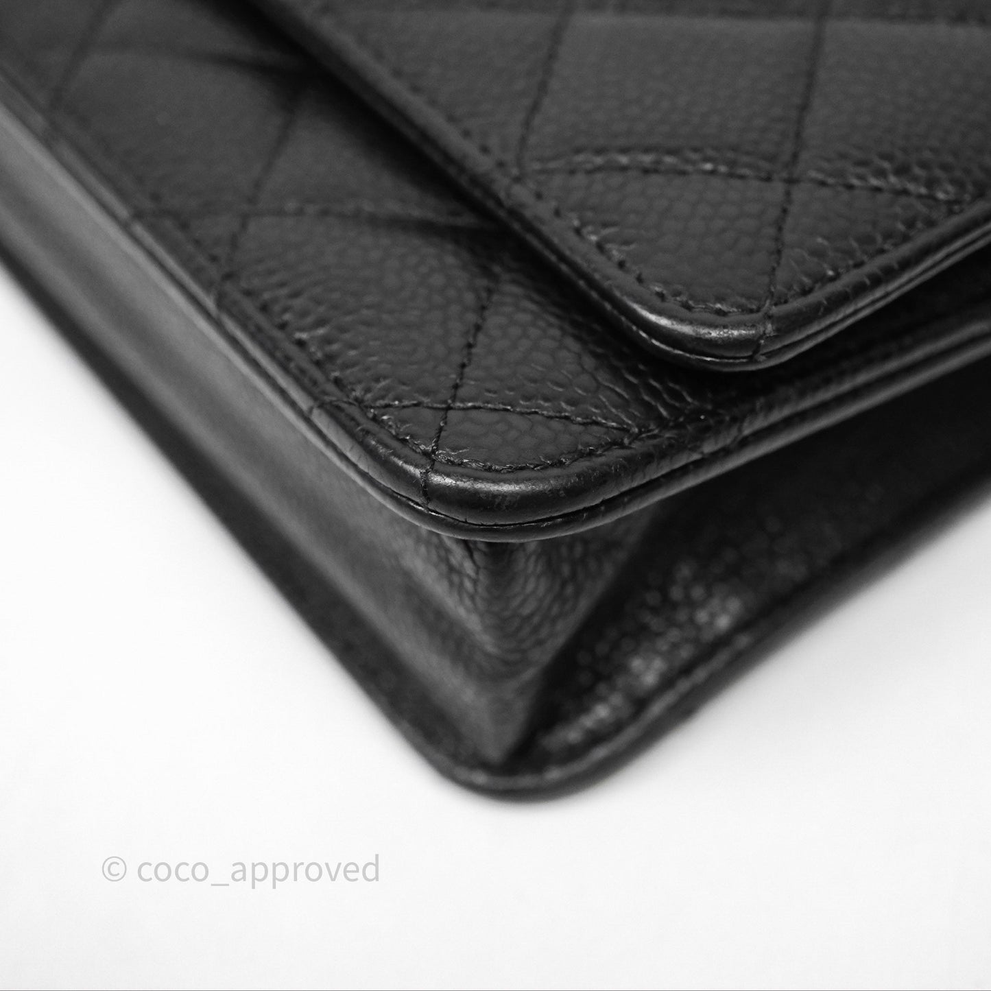 Chanel Quilted WOC Black Caviar Gold Hardware