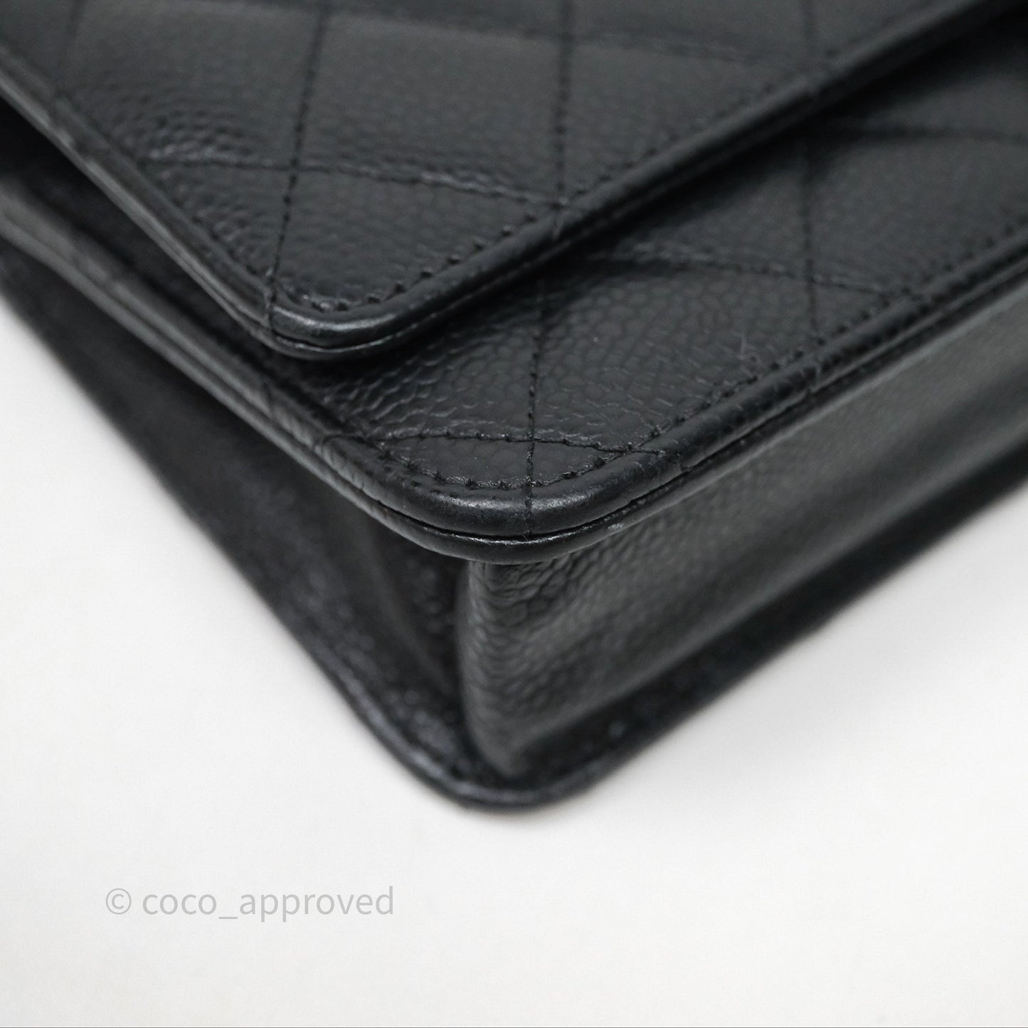 Chanel Quilted WOC Black Caviar Gold Hardware