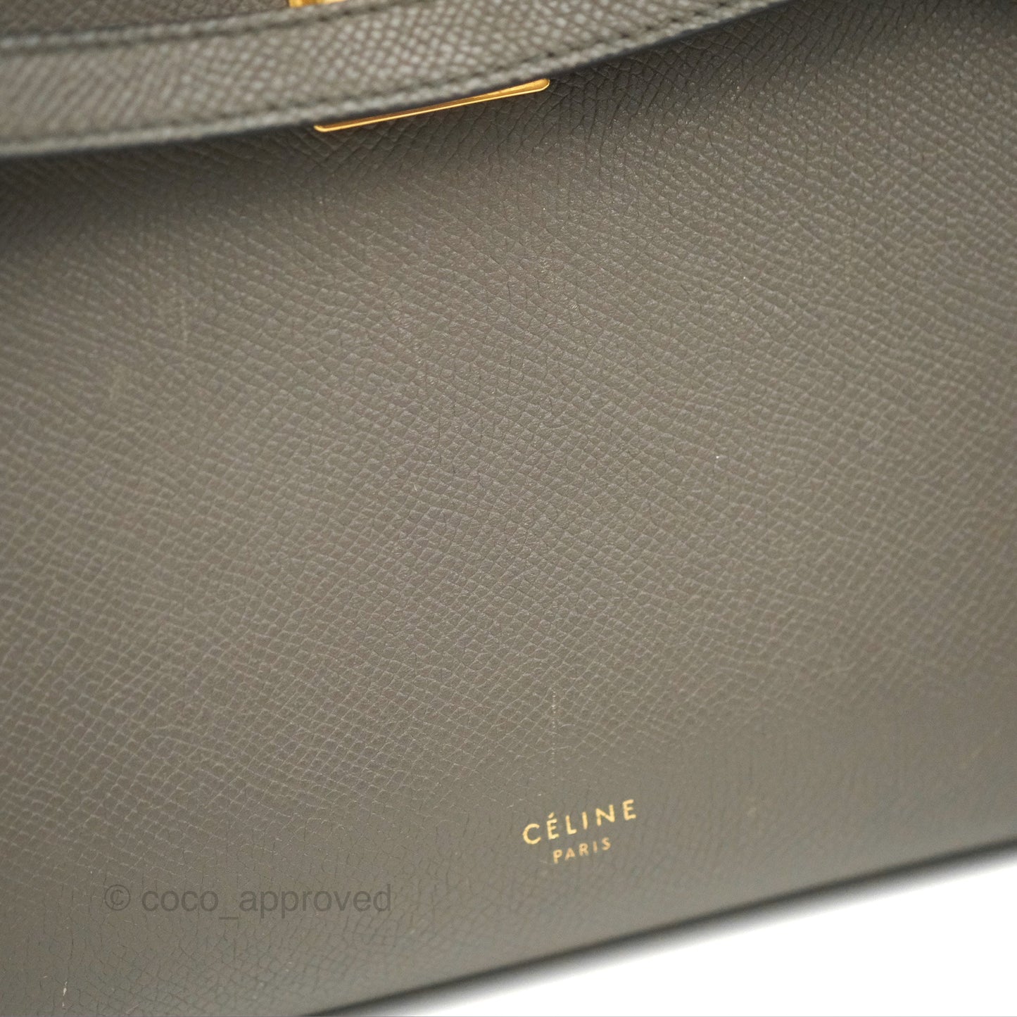 Celine Micro Belt Bag Grey Grained Calfskin Gold Hardware