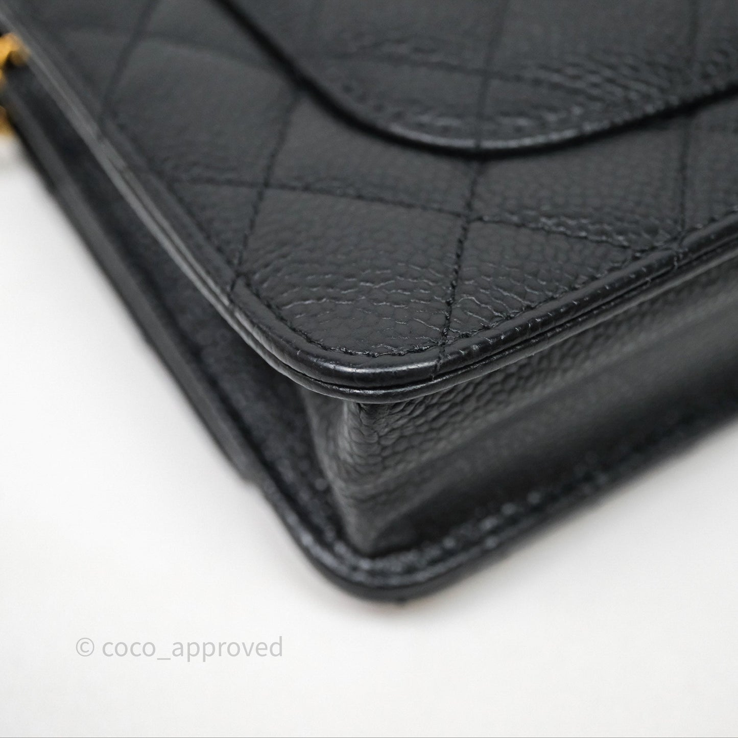 Chanel Quilted WOC Black Caviar Gold Hardware