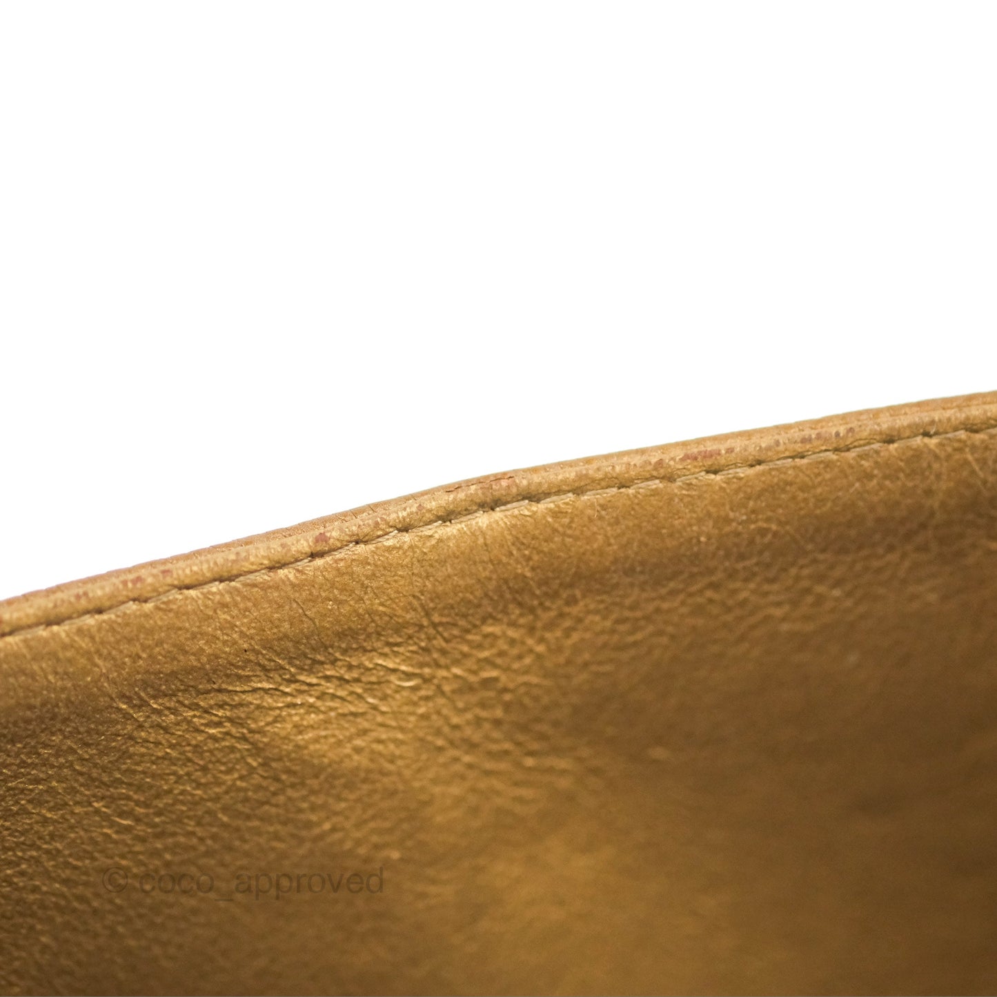 Chanel Classic M/L Medium Flap Quilted Metallic Gold Grained Calfskin Ruthenium Hardware