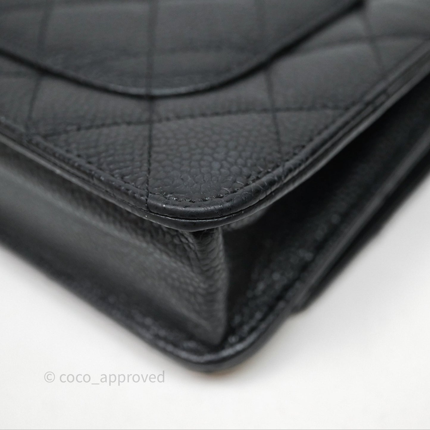 Chanel Quilted WOC Black Caviar Gold Hardware