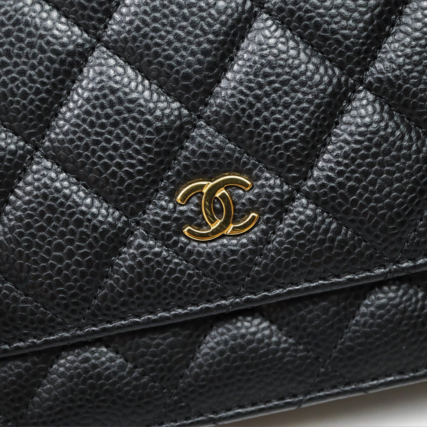 Chanel Quilted WOC Black Caviar Gold Hardware