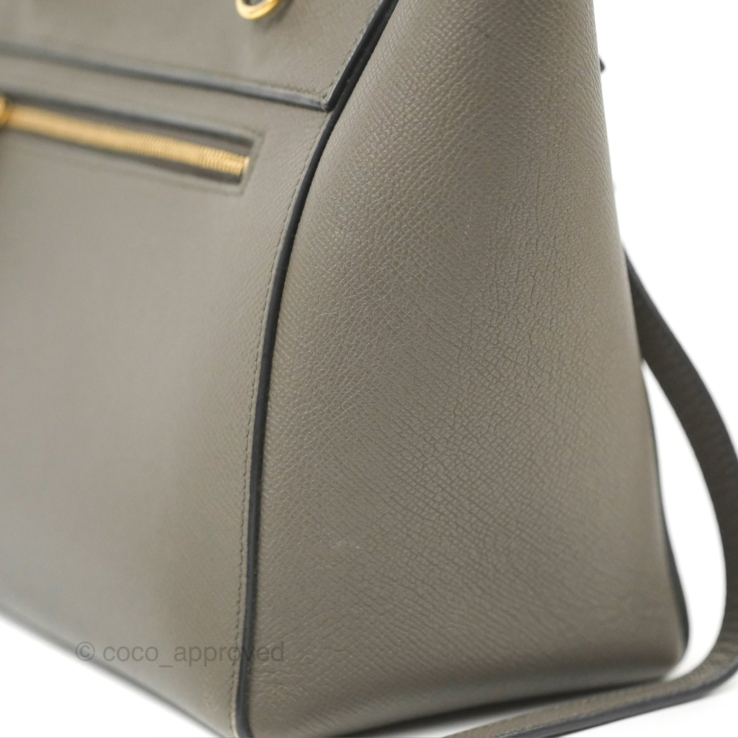 Celine Micro Belt Bag Grey Grained Calfskin Gold Hardware