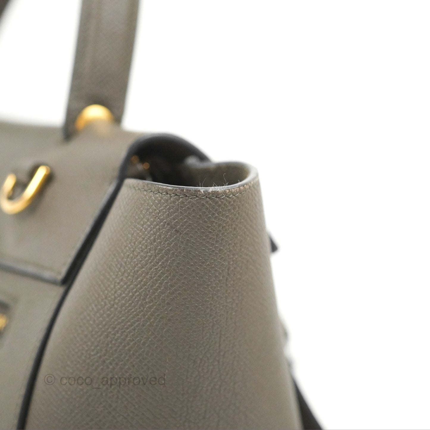 Celine Micro Belt Bag Grey Grained Calfskin Gold Hardware