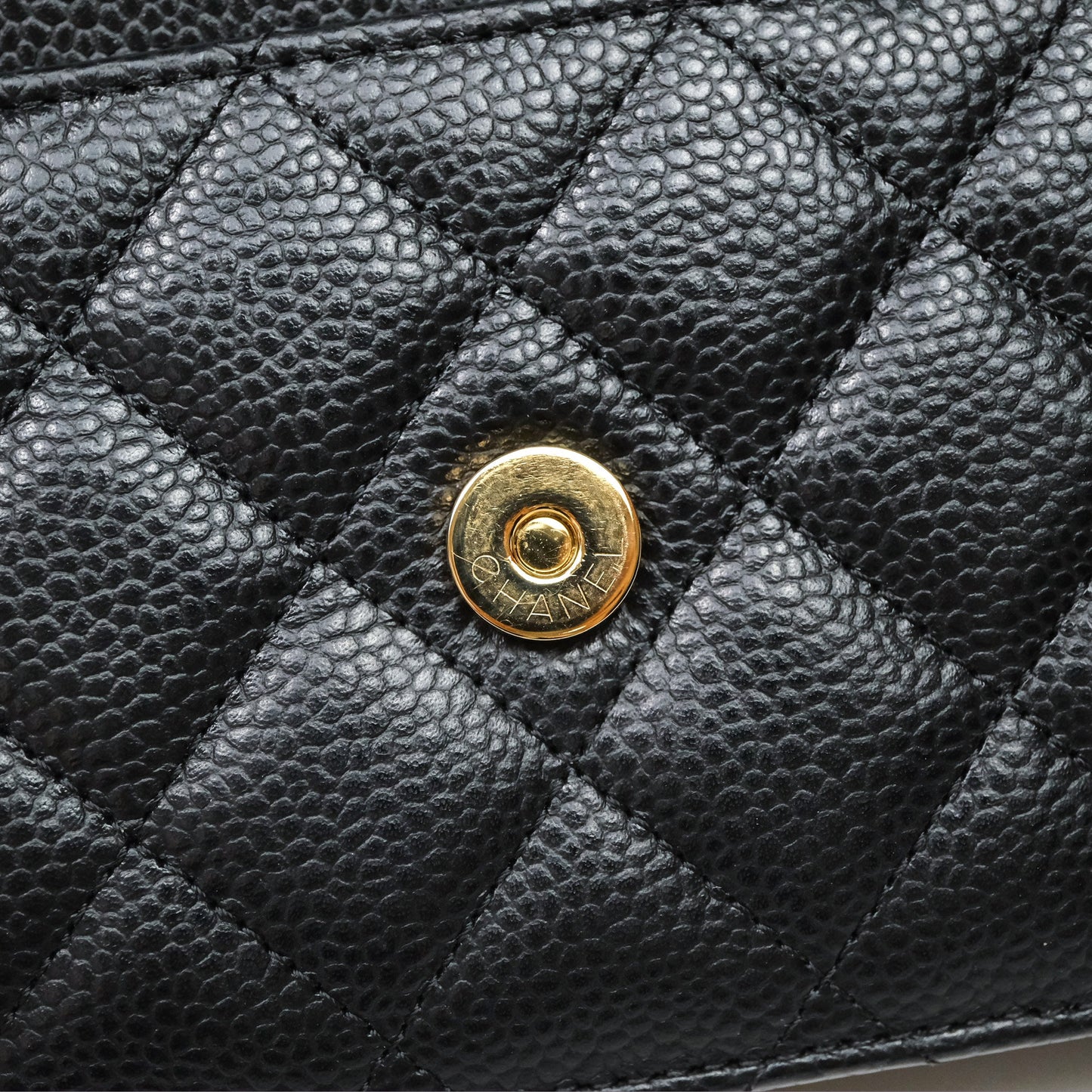 Chanel Quilted WOC Black Caviar Gold Hardware