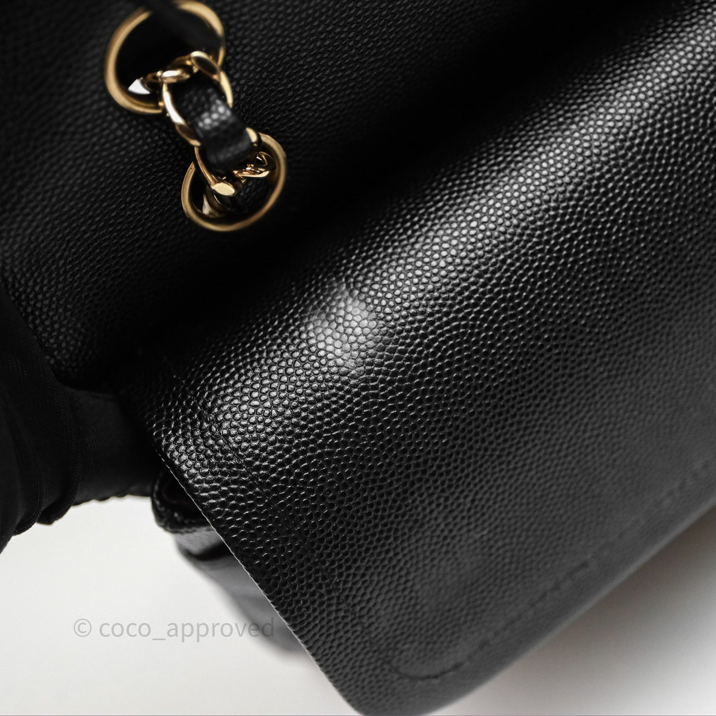 Chanel Classic M/L Medium Flap Chevron Black Caviar Gold Hardware
