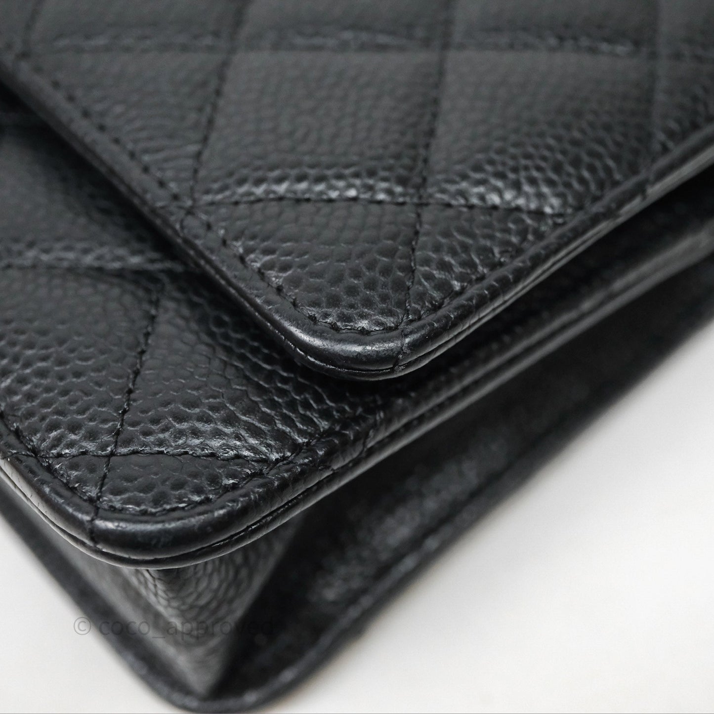 Chanel Quilted WOC Black Caviar Gold Hardware