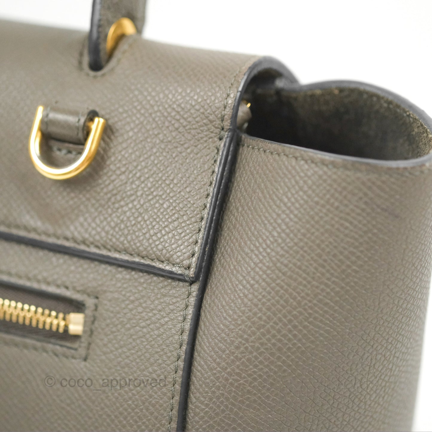 Celine Micro Belt Bag Grey Grained Calfskin Gold Hardware