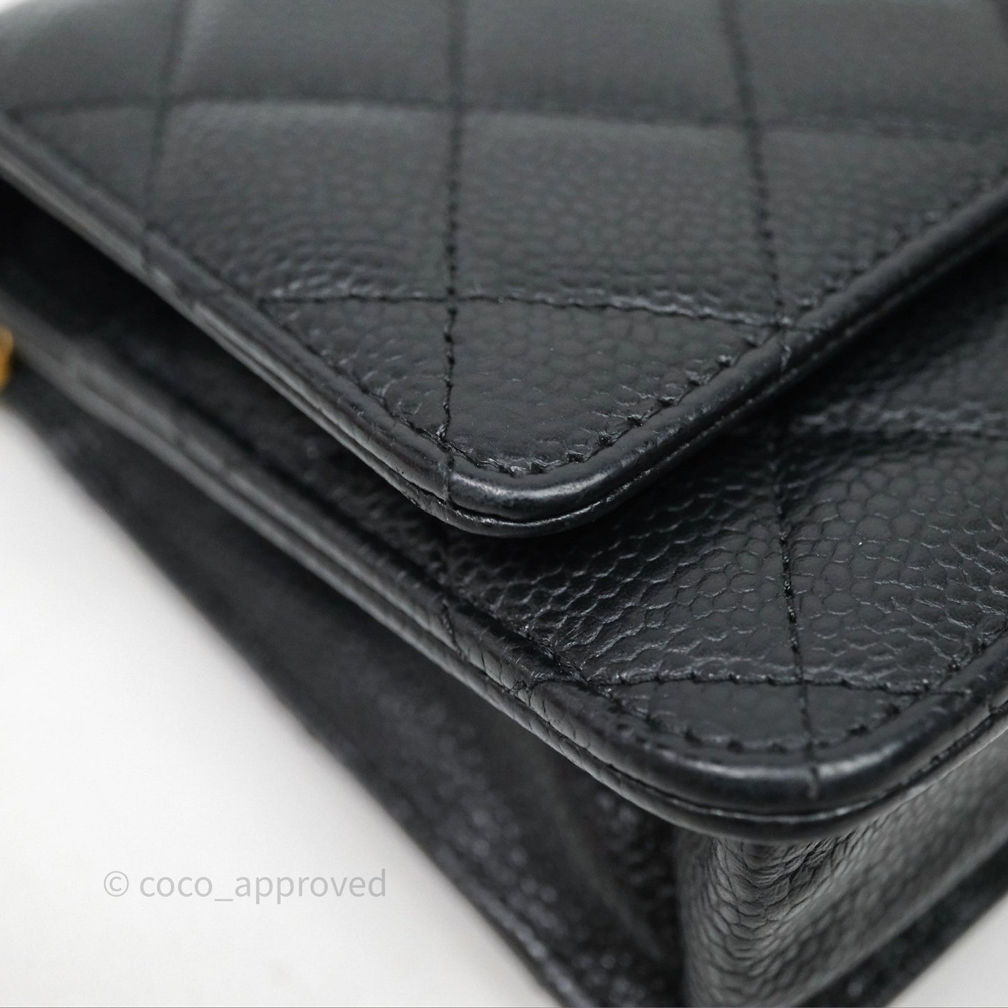 Chanel Quilted WOC Black Caviar Gold Hardware