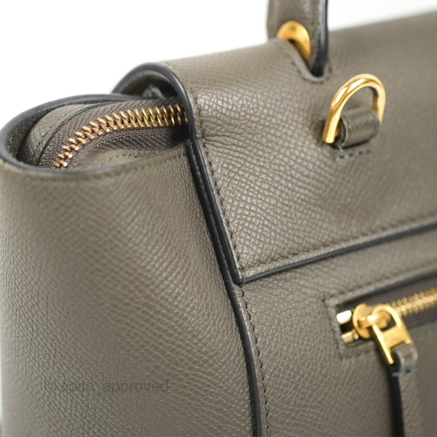 Celine Micro Belt Bag Grey Grained Calfskin Gold Hardware