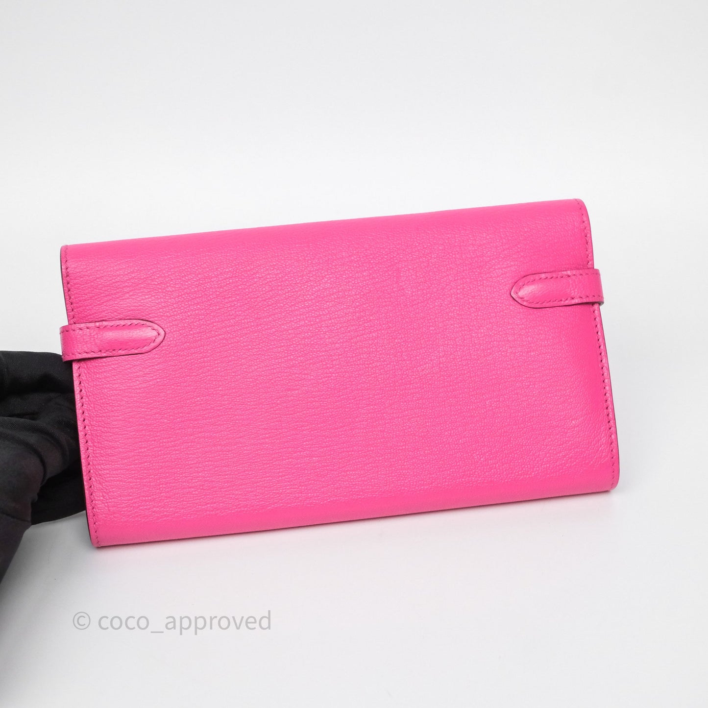 Hermès Kelly Wallet Pink Chevre Mysore Palladium Hardware