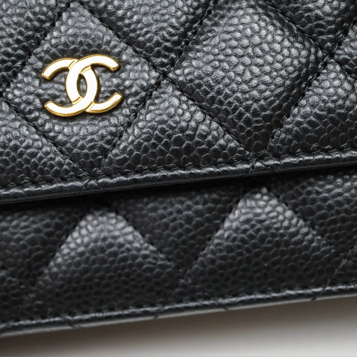 Chanel Quilted WOC Black Caviar Gold Hardware
