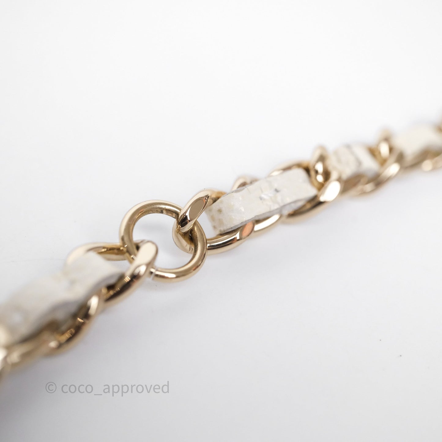 Chanel Mini Card Holder Charms Chain Belt Bag White Caviar Gold Hardware