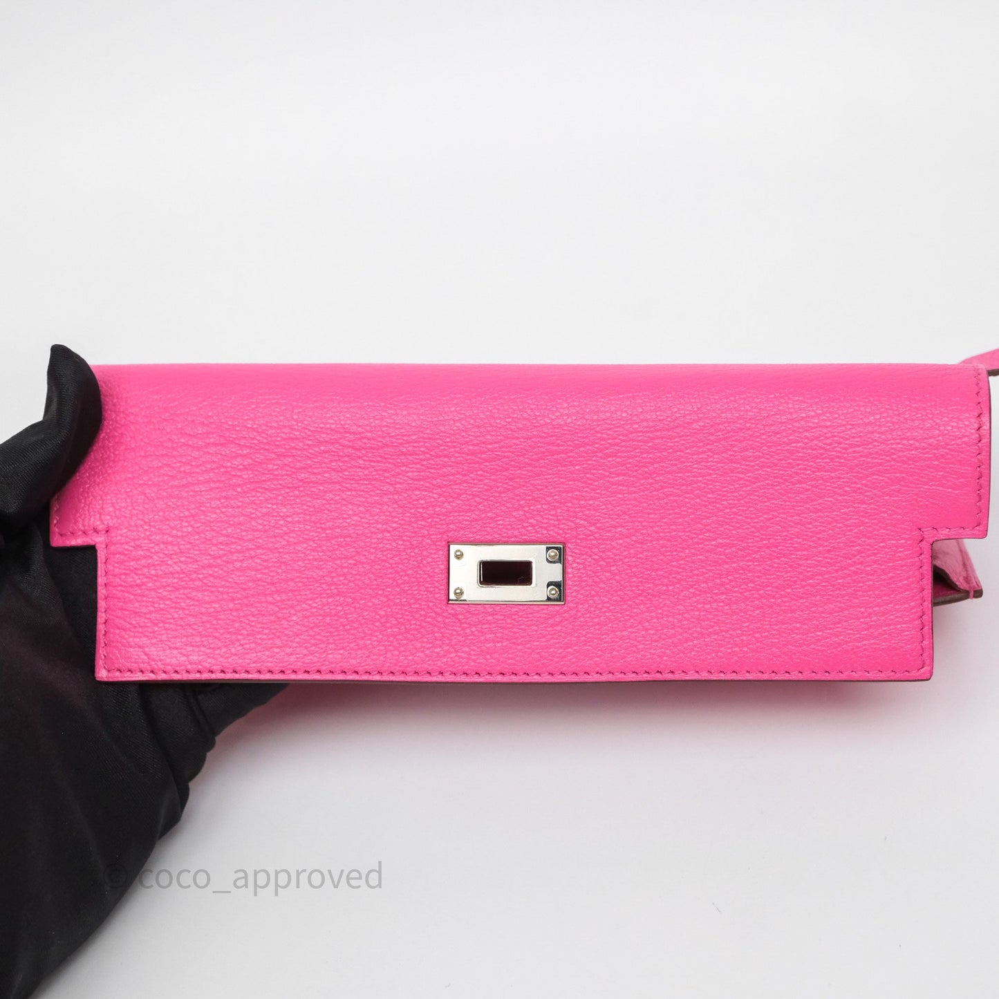 Hermès Kelly Wallet Pink Chevre Mysore Palladium Hardware