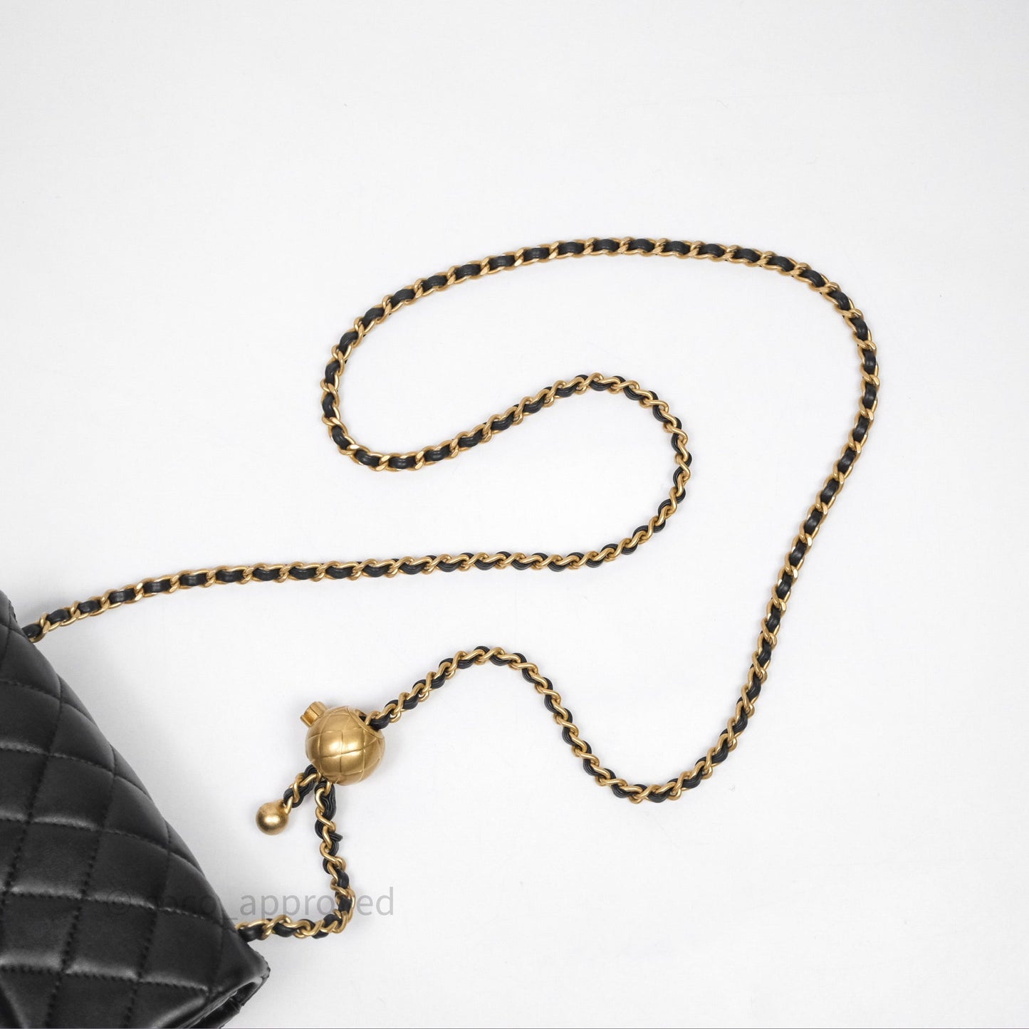 Chanel Pearl Crush Mini Square Quilted Black Lambskin Aged Gold Hardware