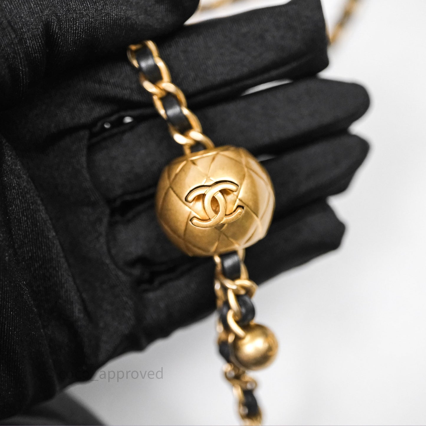 Chanel Pearl Crush Mini Square Quilted Black Lambskin Aged Gold Hardware