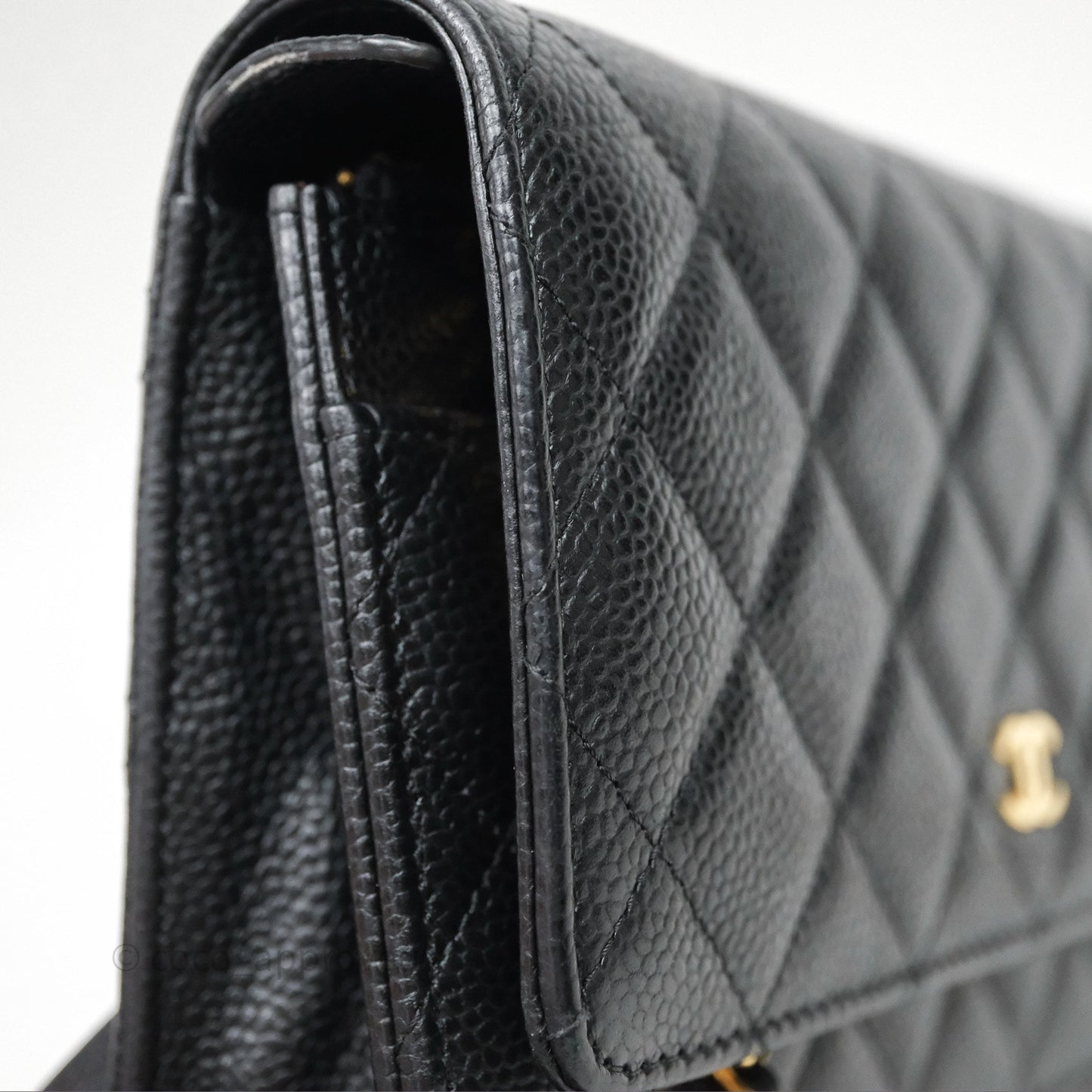 Chanel Quilted WOC Black Caviar Gold Hardware