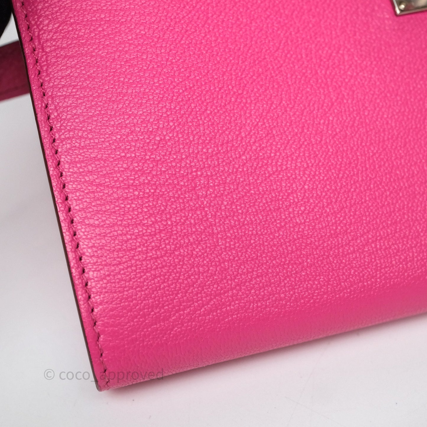 Hermès Kelly Wallet Pink Chevre Mysore Palladium Hardware