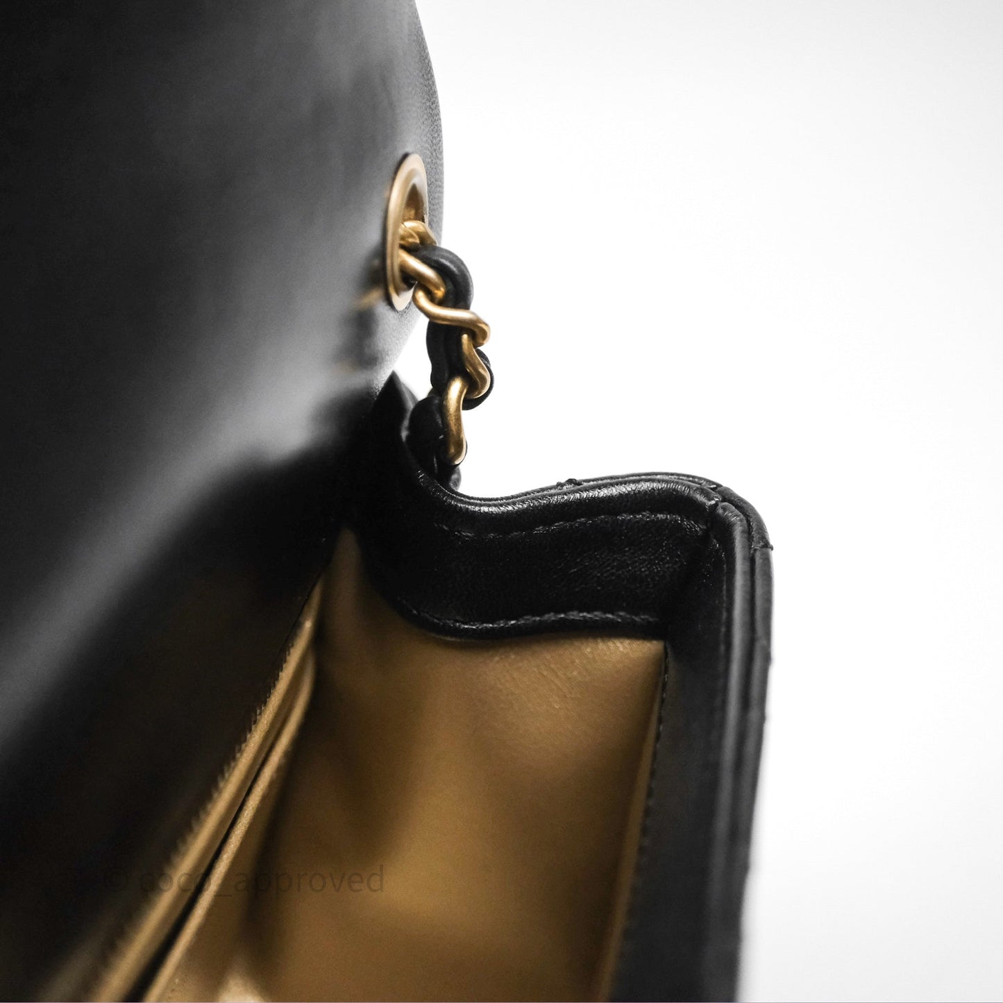 Chanel Pearl Crush Mini Square Quilted Black Lambskin Aged Gold Hardware