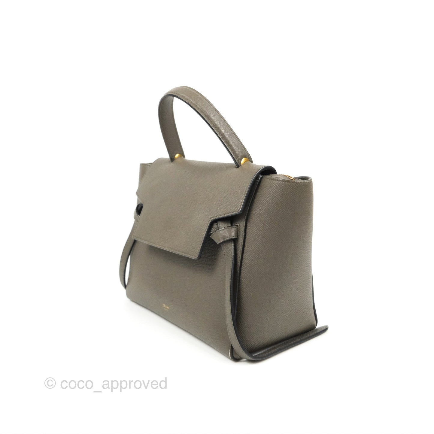Celine Micro Belt Bag Grey Grained Calfskin Gold Hardware