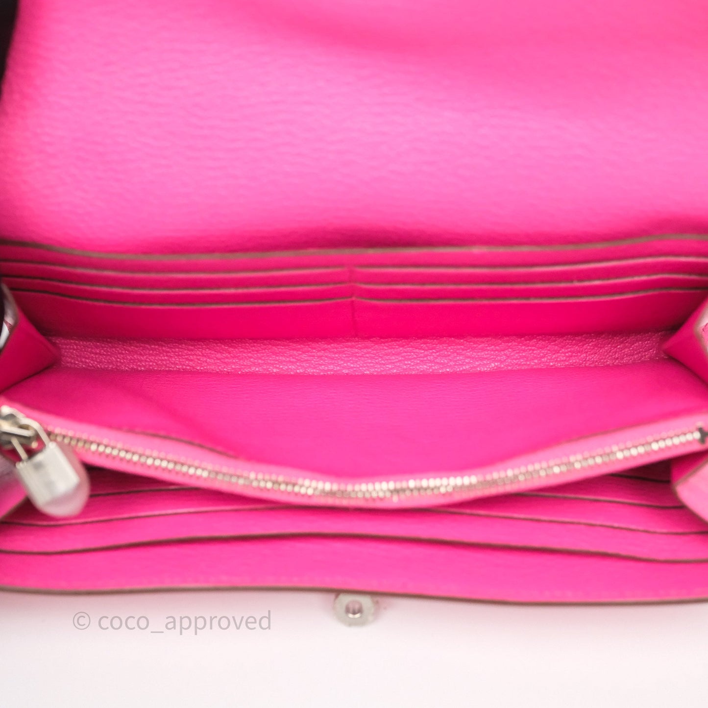 Hermès Kelly Wallet Pink Chevre Mysore Palladium Hardware