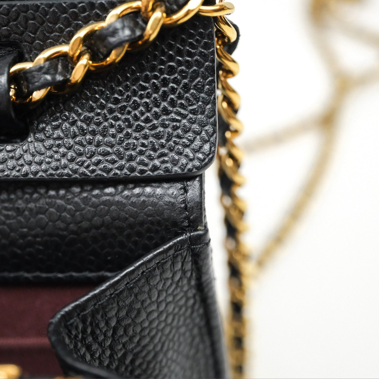 Chanel Quilted WOC Black Caviar Gold Hardware