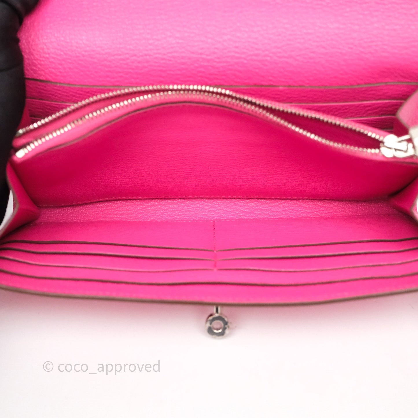 Hermès Kelly Wallet Pink Chevre Mysore Palladium Hardware