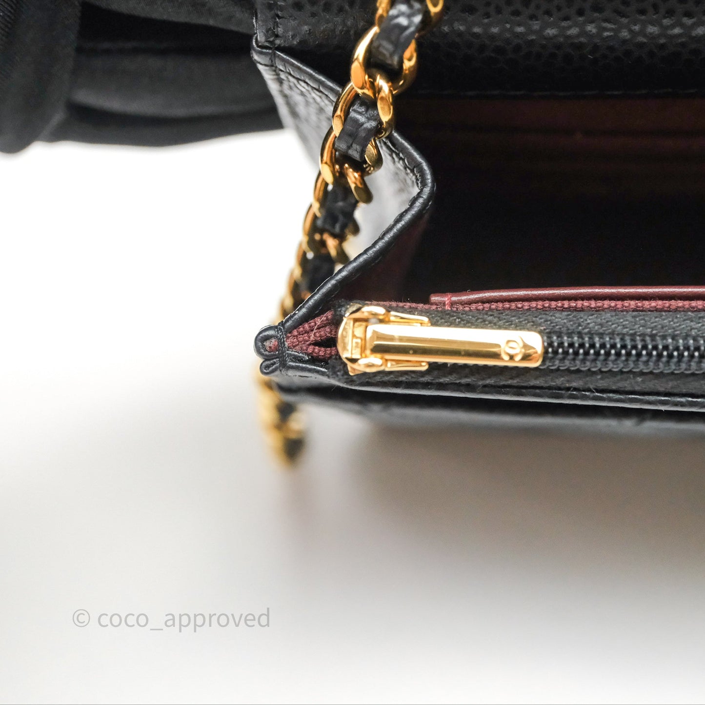 Chanel Quilted WOC Black Caviar Gold Hardware