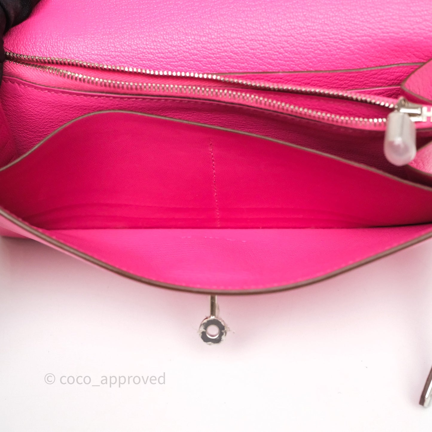 Hermès Kelly Wallet Pink Chevre Mysore Palladium Hardware