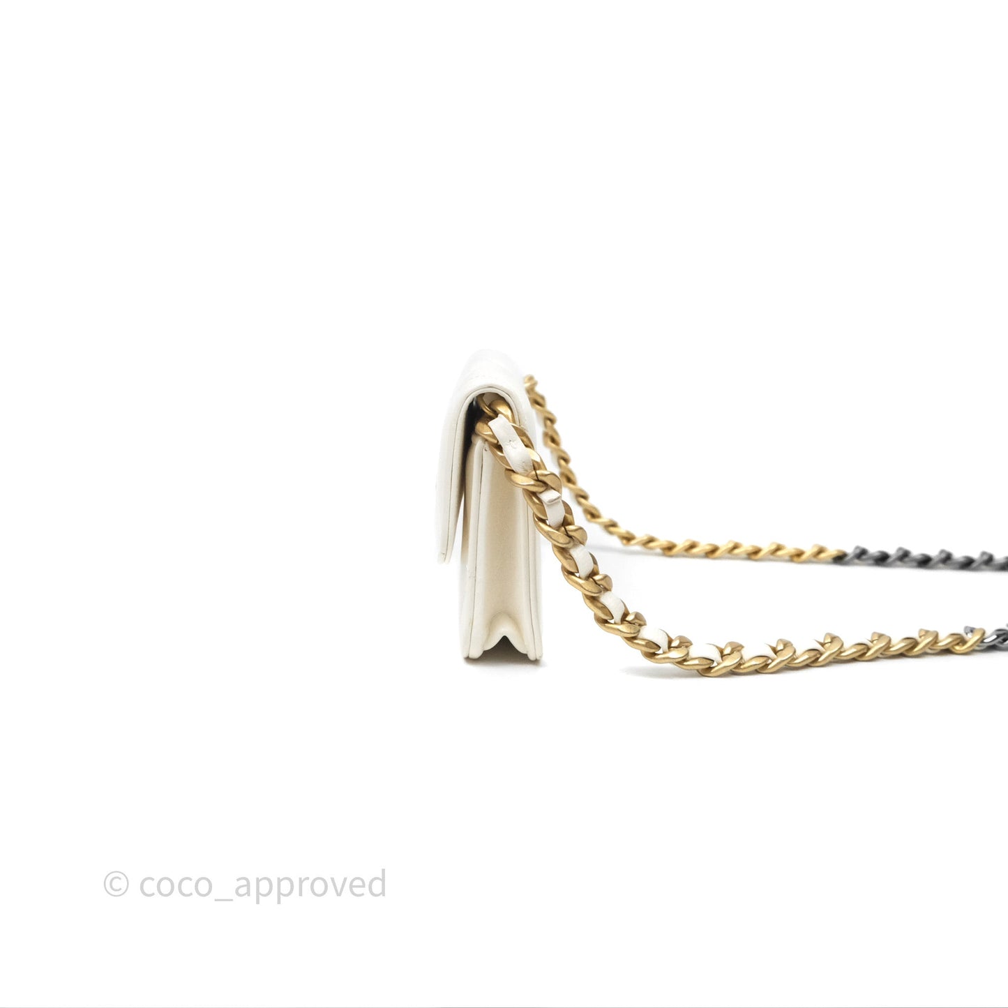Chanel 19 Clutch With Chain Ivory White Lambskin Mixed Hardware