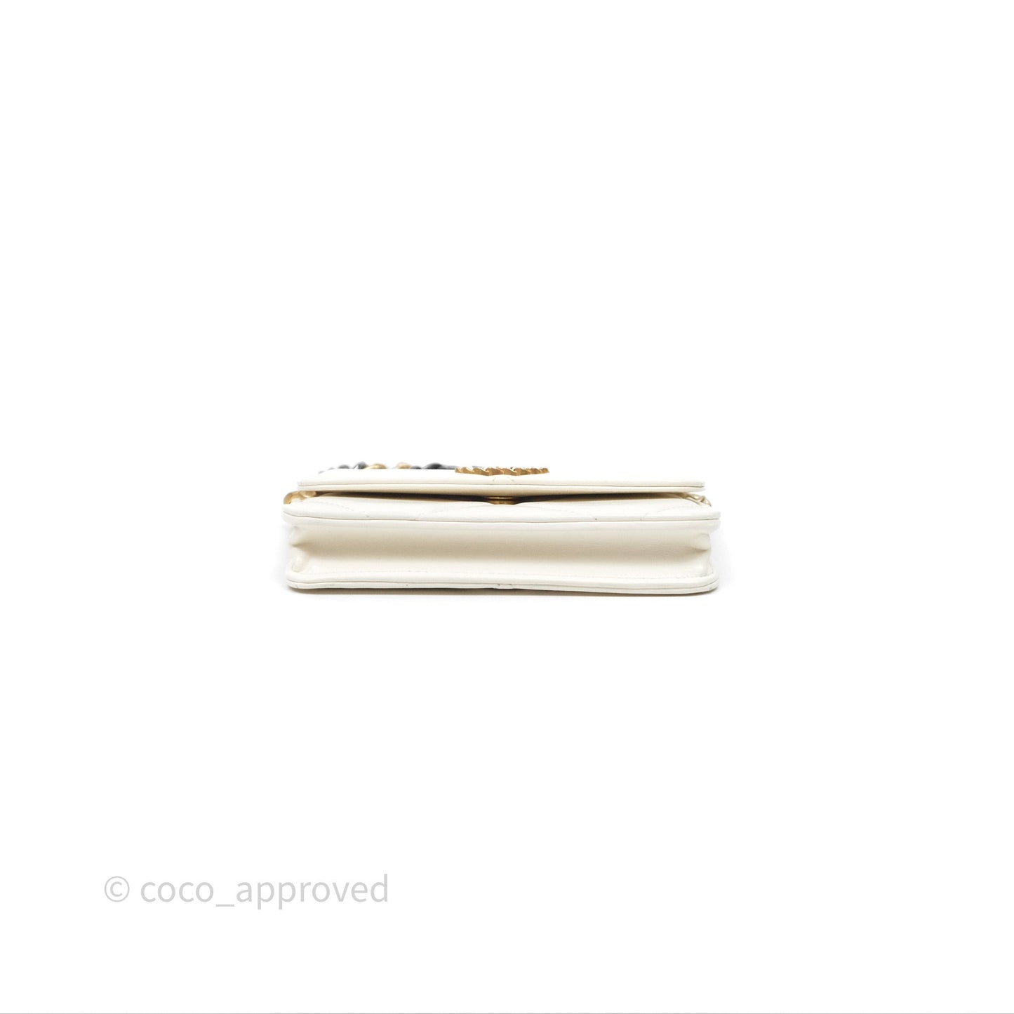 Chanel 19 Clutch With Chain Ivory White Lambskin Mixed Hardware