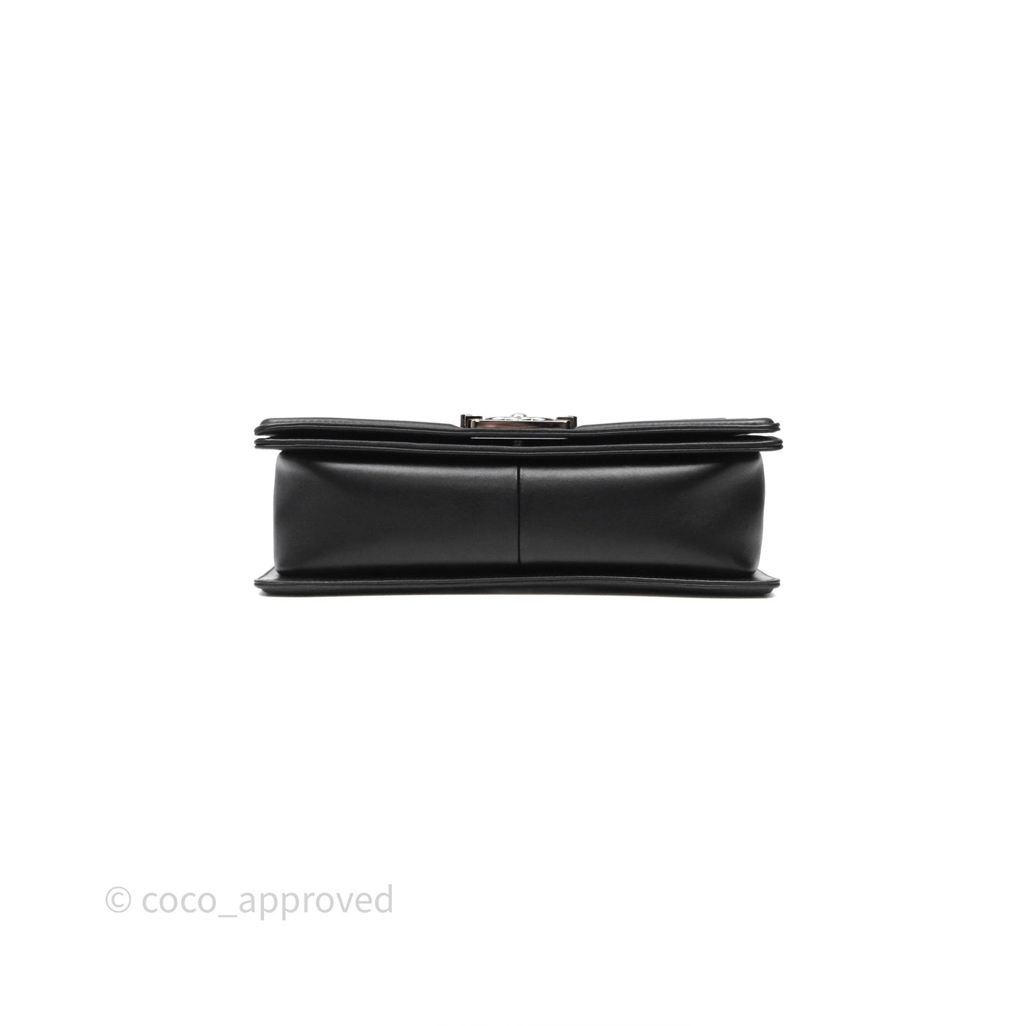 Chanel Medium Boy Chevron Black Calfskin Silver Hardware