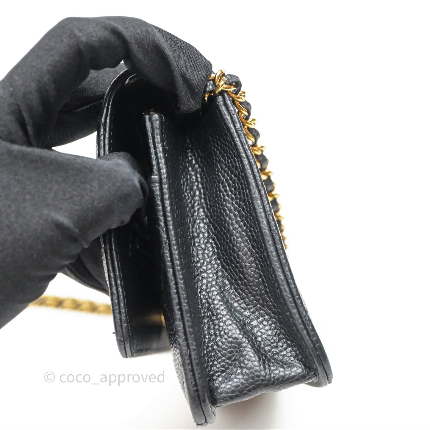 Chanel Quilted WOC Black Caviar Gold Hardware