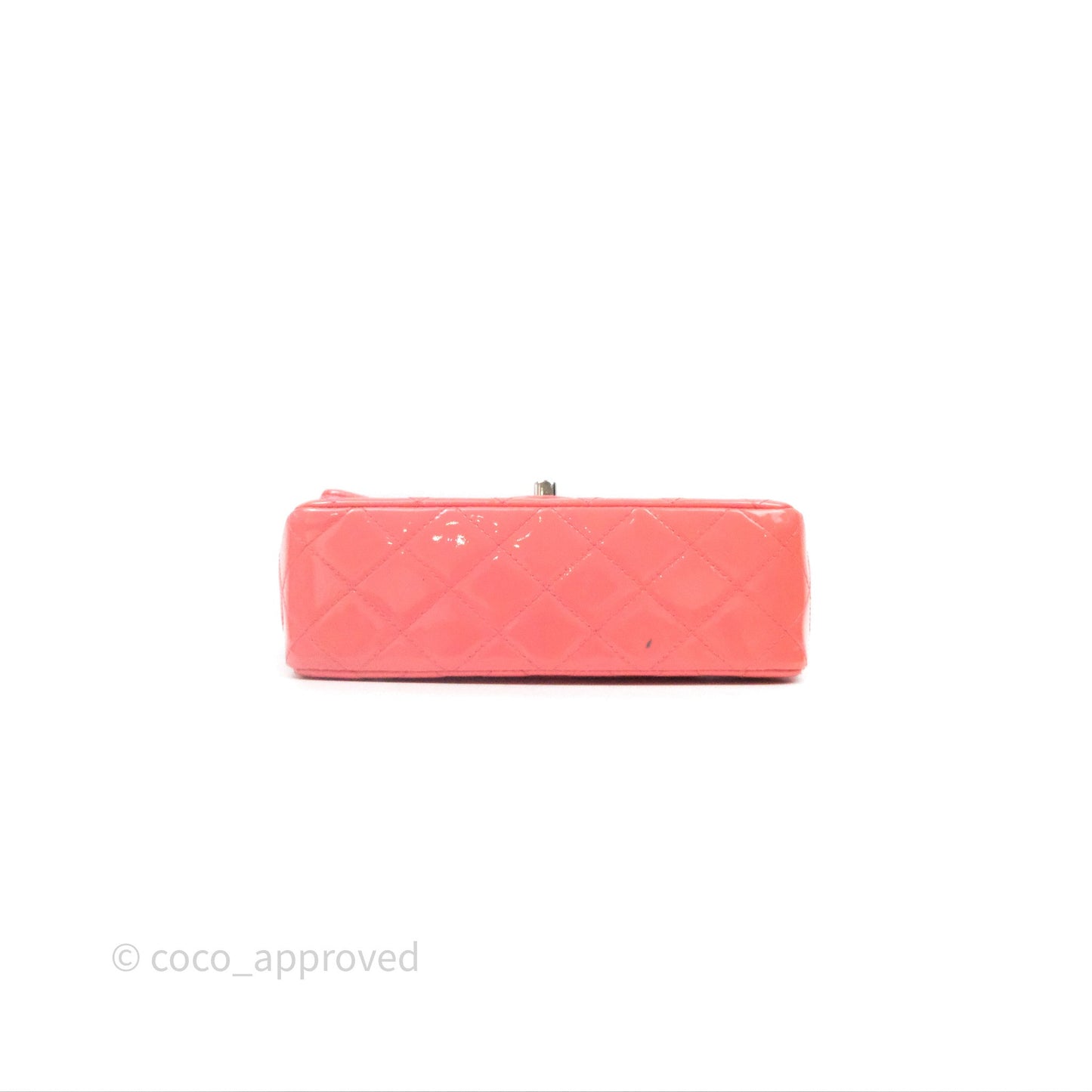 Chanel Quilted Mini Rectangular Pink Patent Silver Hardware