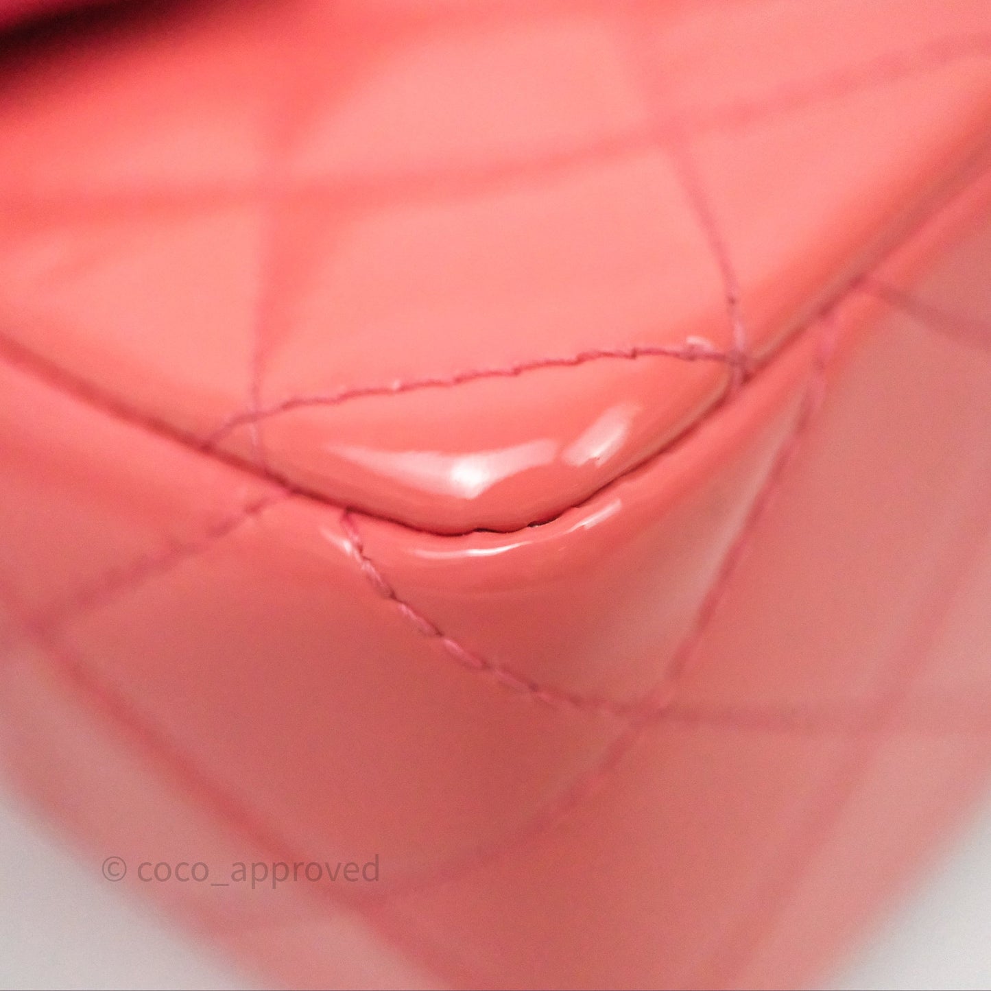 Chanel Quilted Mini Rectangular Pink Patent Silver Hardware